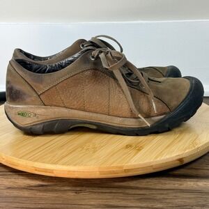 Keen Presidio Walking Shoes Womens 9 Brown Good Leather Lace Up 1007737